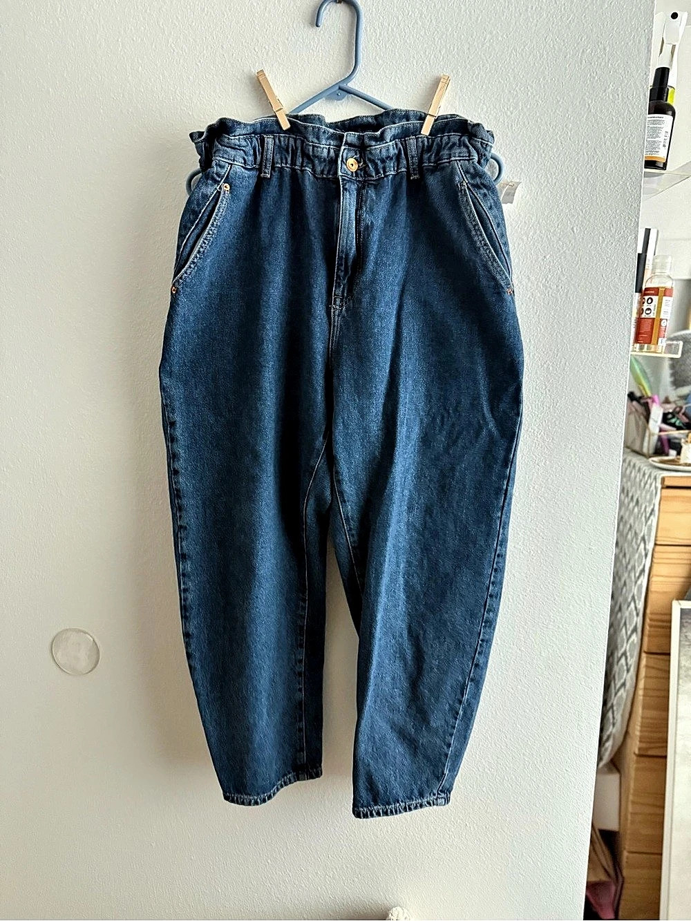Zara Baggy Paperbag Mom Jeans